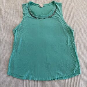 Mossimo Supply Co. Aqua Embellished Tank Top